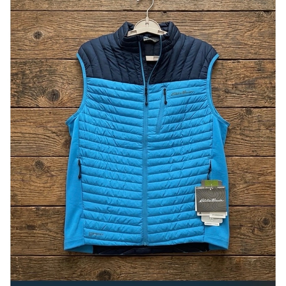 Eddie Bauer Microtherm StormDown 800 Vest Mens Medium Blue First Ascent NWT
